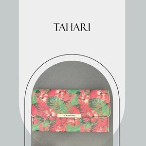 TAHARI Red Faux Leather RFID Wallet (8x4)